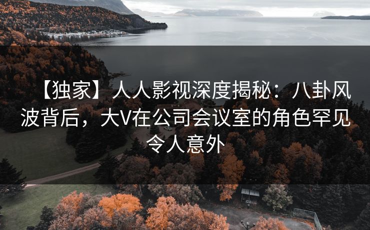 【独家】人人影视深度揭秘：八卦风波背后，大V在公司会议室的角色罕见令人意外