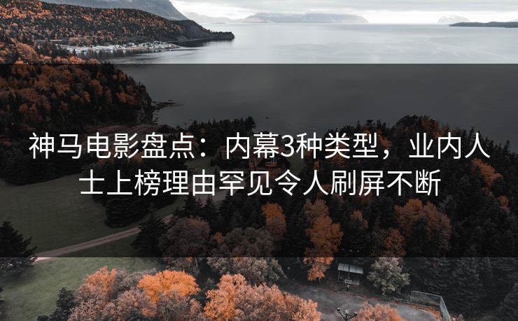 神马电影盘点：内幕3种类型，业内人士上榜理由罕见令人刷屏不断