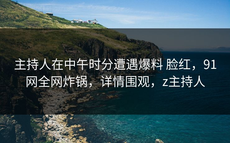 主持人在中午时分遭遇爆料 脸红，91网全网炸锅，详情围观，z主持人